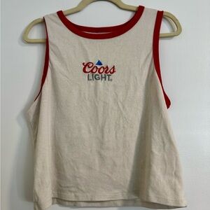 Coors Light Tank Top with Red Trim